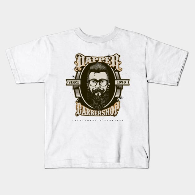 dapper barbershop milwaukee Kids T-Shirt by Pixel Poetry